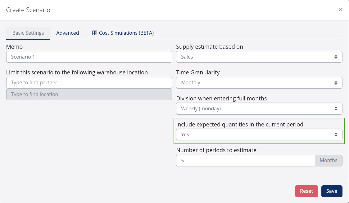 New field: Include expected quantity