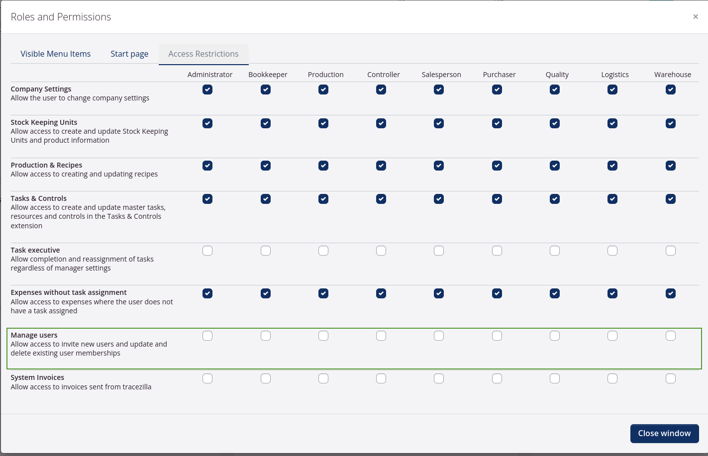 You can allow other users to manage users with the setting "Manage users"