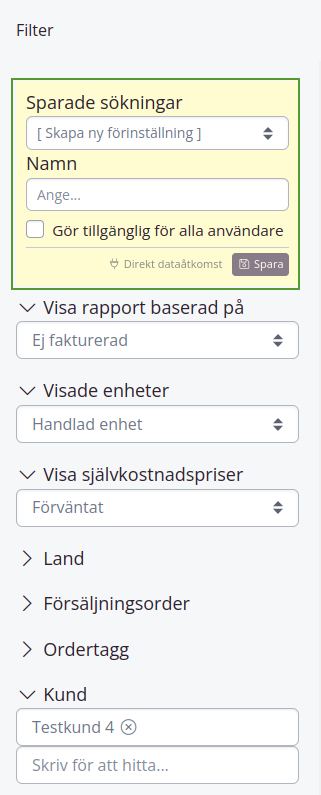 Exempel på direkt dataåtkomst