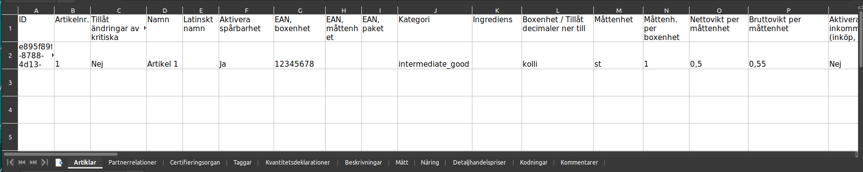 Importering: Exempel